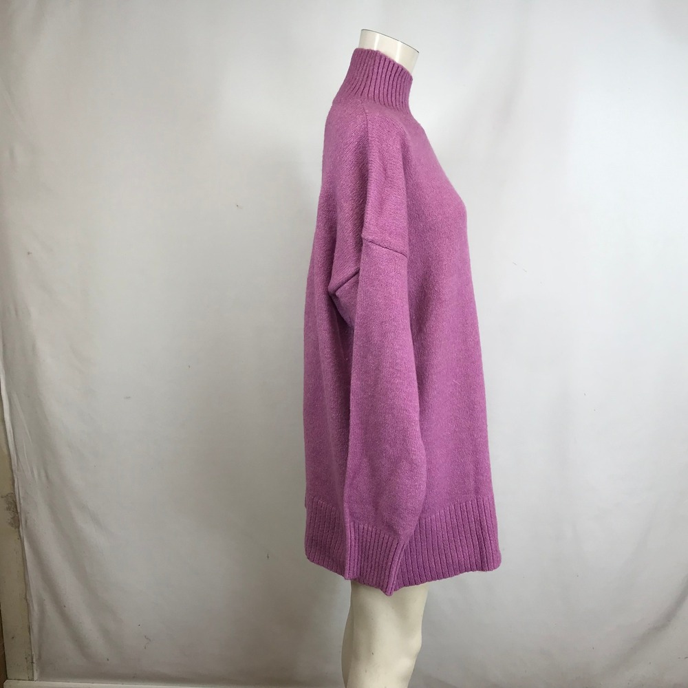 DOUBLE ZERO Women's Purple Turtleneck Long Sleeve Cozy Knit Sweater Dress L - Picture 4 of 8